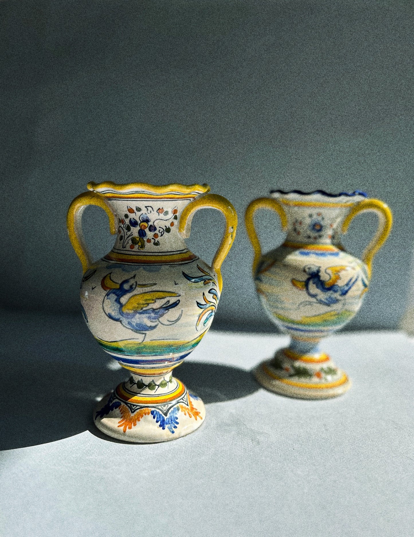 Ceramic Talavera Pottery , Pair of Double Urn Vases