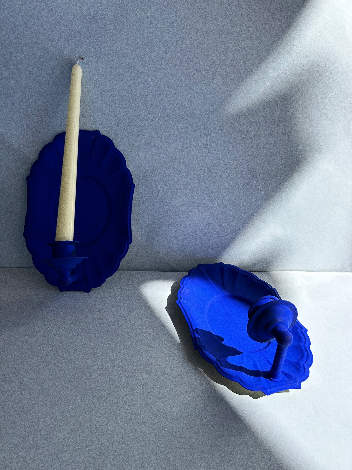 Candle Stick Holders, Yves Klein Blue Matte