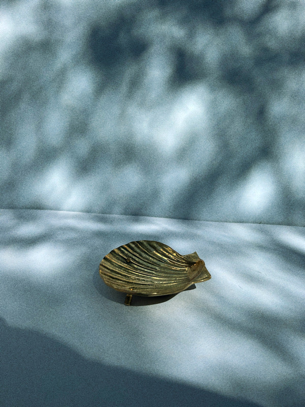 Brass, A Pair of Vintage Gold Plated Shell Ashtrays/ Catchalls