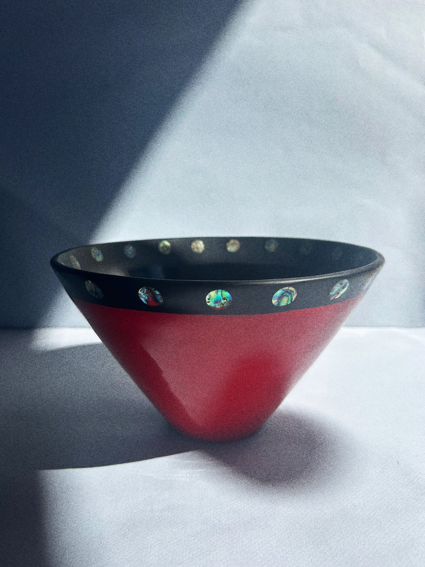 Acrylic Red Bowl with mother of Pearl Inlays